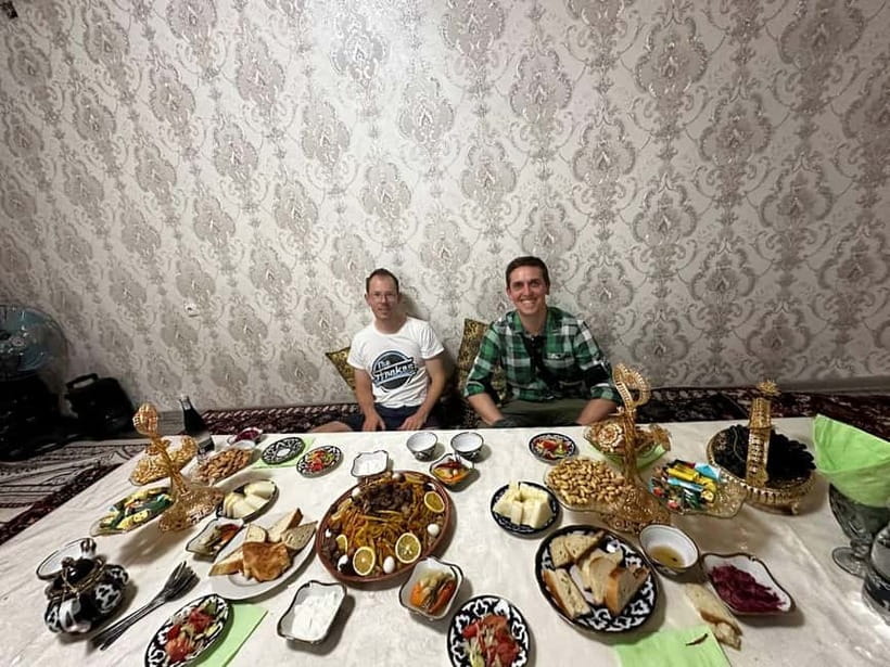 cooking traditional food in Samarkand with local people - The Meal: Hot Food, Salads, and Bread