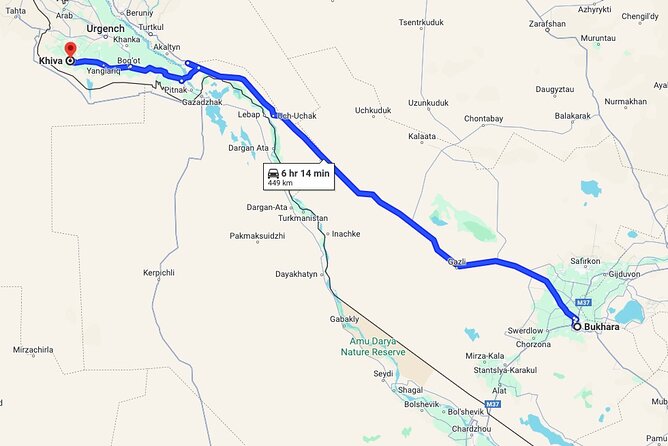 Private Bukhara-Khiva Transfer via Ancient Fortresses - Timing, pickup, and arrival details