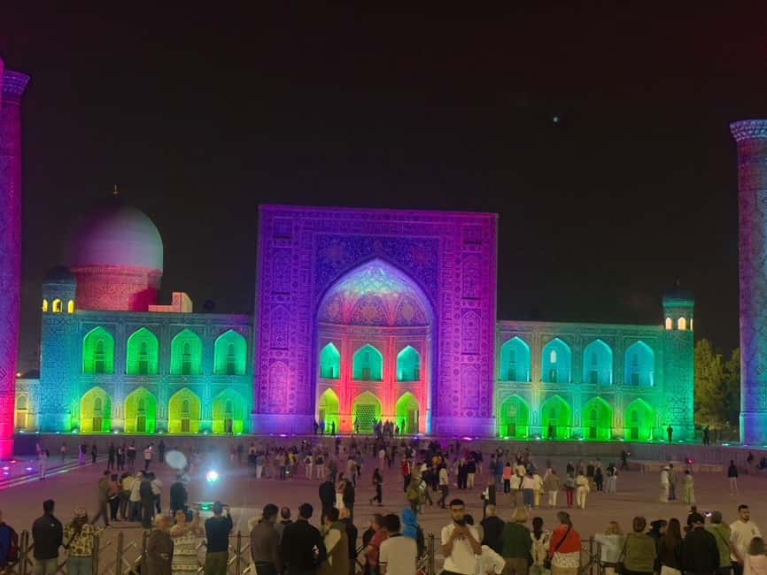 Samarkand Moonlight Tour: A Timeless Night Experience - Walking from grand monuments to daily life